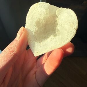 Heart-Shaped White Quartz Crystal Geode